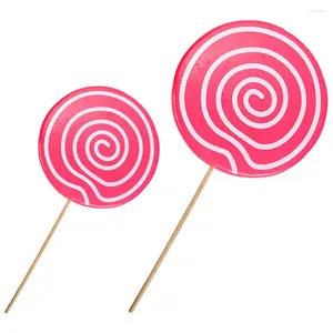 Party Decoration 2 PCS Giant Lollipop Props Child Mini Toys Kids Pise Pise Candy Decor Trä unika ornament