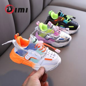 Sneakers DIMI Children Shoes Girls Boys Casual Shoes Fashion Colorblock Breathable Soft Leather Non-slip Sneakers for Kids 230331