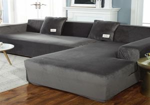 Capas de sofá de canto de cor sólida para sala de estar elástica spandex slipcovers couch tampa de sofá de telha de toalha lada em forma de compra 2piece87944494