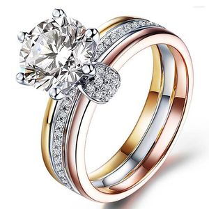 Cluster Rings 18K Au750 Rose White Yellow Gold 3 Colors Women Wedding Party Engagement Ring 1 2 4 5 Round Moissanite Diamond