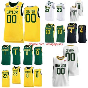 Basketball Baylor Bears College Jersey 10 Makai Mason 20 Manu Lecomte 15 Johnathan Motley 2 Taurean Prince 55 Pierre Jackson Green White Stitched NCAA