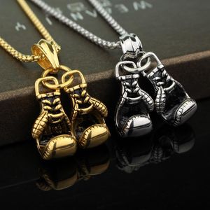 Naszyjniki wiszące Centrum luksusowa mini bokserska rękawiczka obecna naszyjnik dla mężczyzn unisex choker łańcuch hip -hopowy