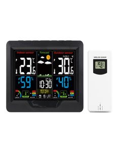 Estação meteorológica colorida disply, relógio digital, barômetro, termômetro, higrômetro, sensor externo com tendência de mofo, risco8920257