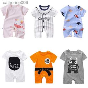 Overalls 2023 Günstige Baumwolle Baby Strampler Kurzarm Babykleidung Sommer Unisex Baby Kleidung Mädchen und Jungen Overalls DünnschnittL231101