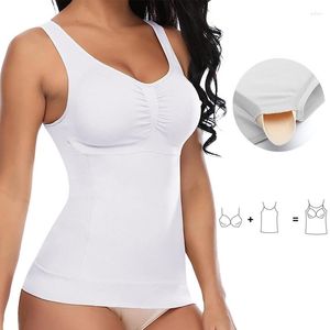 Shapers feminino mulheres tampas com sutiã acolchoado elevador shapewear barriga de controle de colete de controle de colete de colete plus size compressão