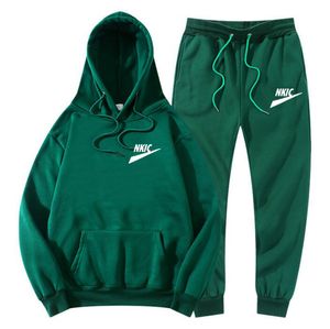 Tracksuit Homens Mulheres Conjuntos Verdes Hoodie Terno Calças Primavera Outono Hoodies Roupas High Street Manga Longa Impressão Hoodies Pulôver Moletons de Inverno