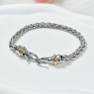 mulheres pulseiras de luxo bangle gancho designer de jóias mulher charme pulseira torcida fio fivela pulseira de prata esterlina com 14k amarelo banhado