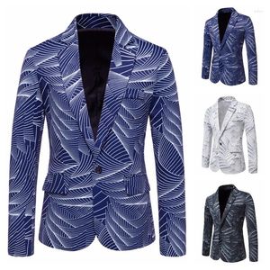 Men's Suits 2023 One-button Fashion All-match Printed Dress Europe And The United States Blazer Coat Leisure Suit Performance