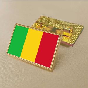 Party Flag of Mali Pin 2.5*1.5cm Zinc Die-cast Pvc Colour Coated Gold Rectangular Medallion Badge Without Added Resin