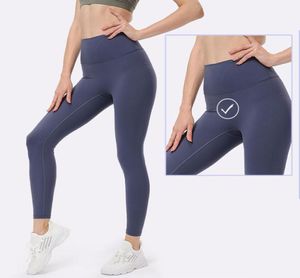 Yoga byxor för kvinnor solid färg hög midja sport fitness kläder leggings hög stretch ingen tline fördubblad borstad lady sport2544173