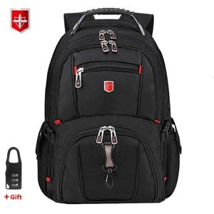 Mochila à prova d'água masculina suíça mochila 15.6/17 polegadas laptop mochilas escolares sacos de viagem grande capacidade negócios bagpack mochila 231031