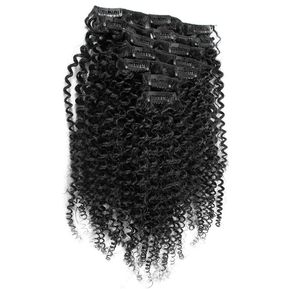 7pcs Mongolian Afro Kinky Rucky Clip Ins Human Hair 100G Afroamerican Afro Kinky Hair Clip in Extensions 16quot 18Quot 205386173