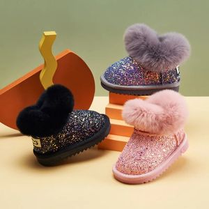 Buty zimowe dzieci mody buty śnieżne grube dziecko oryginalne skórzane ciepłe pluszowe miękkie dno dziewczynki buty zimowe buty narciarskie dla dziecka 231101