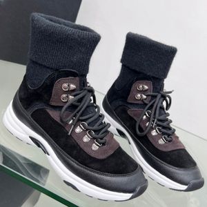 2023 Fashion Colorful Knitted Shoes Thick Sole Versatile High Top Shoes
