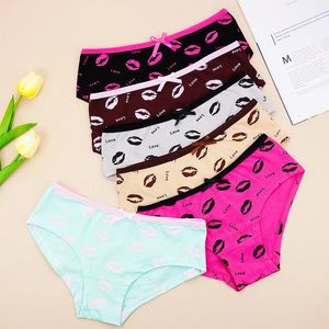 Damenhöschen Brief Baumwolle Unterwäsche 6 Stück Packung Weiche Frauen Niedliche Unterhosen Lip Fashion Mid Rise Damen Slips SL Großhandel 231031