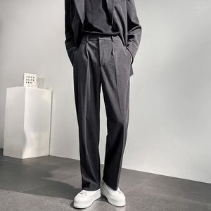 Garnitury męskie proste vintage koreańskie nogi spodni moda mgła szyka