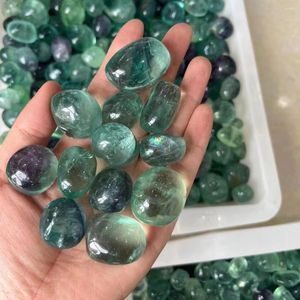 Figurine decorative 500g Pietra preziosa naturale Cristallo Colore Fluorite Quarzo Rotolamento irregolare Tumbles Pietra Guarigione Reiki Decorazione domestica