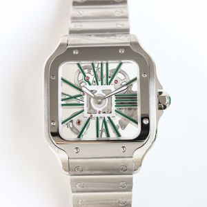 10a högkvalitativa mode män klocka Sandos ihålig urtavla transparent rygg rekonstituerad mekanisk rörelse julklapp safir spegel 39mm