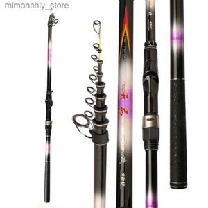 Varas de pesca de barco Soft Tail Rocky Fishing Rod Carbon Sea Rod 2.4-5.4m Big Guide Eye Telescópica Spinning Rod Rod de fundição para viagens e férias Q231101