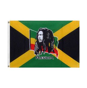 Jamaica Freedom Flag 3x5ft 150x90cm utskrift 100D polyesterdekoration flagga med mässing Grommets gratis frakt3685586