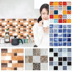 Adesivos de parede 6pcs 20/20cm Mosaico Adesivo Simulação Telha para Cozinha Banheiro À Prova D 'Água Autoadesivo Decoração de Casa Criativa