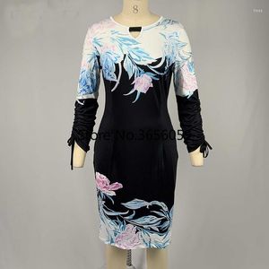 Casual Dresses Summer Dress Women 2023 Vintage Floral Print Sexy Party Vestido de Mujer Slim Ol Bodycon Plus Size Clothing