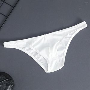 Underbyxor mjuka män trosor sexiga låg stigning trosor med utbuktningspåse påsar manliga g-sträng thongs mans bikini underkläder snabb torr a5
