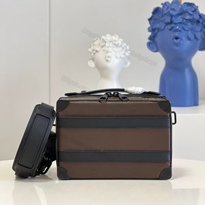 7A Shoulder Bag Soft Trunk HandleBag Handle 45935 Crossbody Fashion Casual Tot Messenger Bag Canvas Leather Checkered Handbag Hard Case Quality With Box 21.5 cm L327