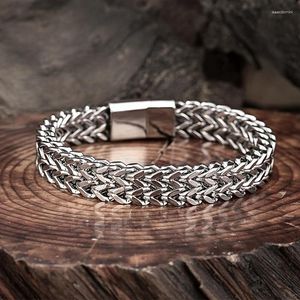 Bangle Male Square klasyczny bransoletka Znakomita stal ze stali nierdzewnej Prosta klamra magnesu dla chłopca hip -hop punk dłoni dłoni dłoni