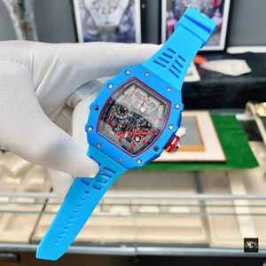 R Full function men's watch Automatic watch black blue luminous calendar 43mm dial silicone strap men's watch