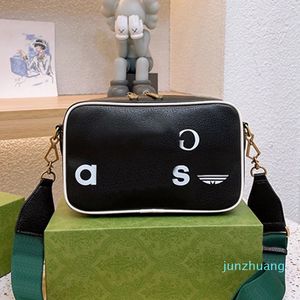 Designer -Round Crossbody Bag Women Camera Bags Letters Red Green Ribbon Leather Gold Metal Parts High Quality Handbags Purse