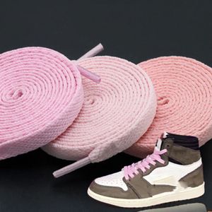 Acessórios de peças de sapato 1 par de cadarços 140160180cm moda gelatina cor plana cadarços de poliéster bonito rosa elástico 231031