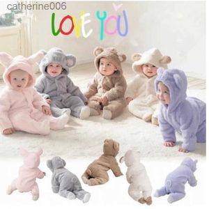 Jumpsuits 0-12Months Winter Baby Rompers Long Sleeve Hooded Jumpsuit Infant Toddler Clothes Playsuit OutfitL231101