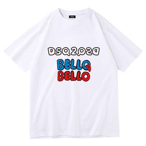 DSQ2 DSQICON2 Tryckta skjortor Plain T-skjortor Män och kvinnor o-hals Brand Classic Fashion Trend för enkel gata kort ärm