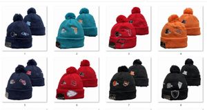 Team Logo Cuffed Knit Pom Beanie Hats - Cozy Acrylic Football Caps for Fans