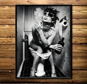 Nordic Wohnkultur Leinwand Malerei Mode Sex Dame Bild Wand Kunst Poster Moderne Toilette Abstrakte Wasserdichte Kunst Ölgemälde7301315