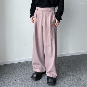 Męskie garnitury męskie mody proste spodnie koreańskie różowe szerokie sukienka formalna noga luźna mężczyźni spodnie czarne duże społeczne