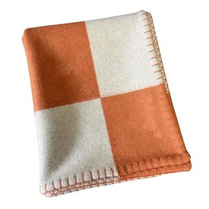 140x170cm Letter Cashmere Blanket Luxury Designer Orange Blankets Letters Cashmere Soft Wool Scarf Shawl Portable Warm Sofa Bed Fleece Knitted Blanket