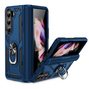 Metal Yüzük Manyetik Kickstand Cep Telefonu Arka Kapak 2'den 1 Hibrit TPU PC Telefon Kılıfı Samsung Galaxy Z Fold 5 5G Kılıf