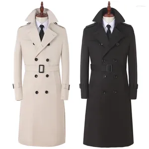 Men's Trench Coats Korean Mens Windbreaker Long Style Over Knee Trend Fashion British Business Handsome Versatile Spring Autumn