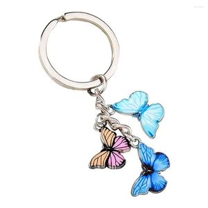 Keychains Creative Colorful Butterfly Tassel Pendant With Keyring Women Girls Wallet Charms Boho Metal Keychain Jewelry