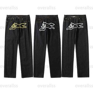 2023 Designer Ropa Men's Jeans Dog Print Streetwear Men Hip Hop Baggy Jeans Pants Y2K kläder rakt löst goth denim Trous268m