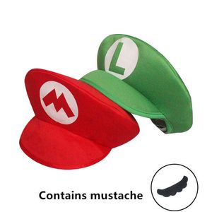 Halloween Supplies Super Mario Bros Luigi Cartoon Cosplay Hat Classic toys Anime Figure Halloween Funny Clothes Unisex Kids Adult Cap Party Gifts