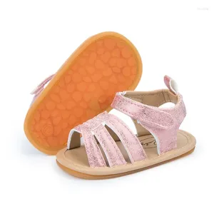 Sandali da bambina per esterni con chiusura a strappo, suola in gomma piatta, antiscivolo, per primi passi, simpatiche scarpe da culla estive