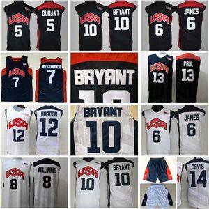 Koszulka koszykówki narodowej 2012 Drużyna USA koszulki 5 Kevin Durant 12 James Harden 7 Russell Westbrook Chris Paul 13 Deron Williams Carmelo Anthony American