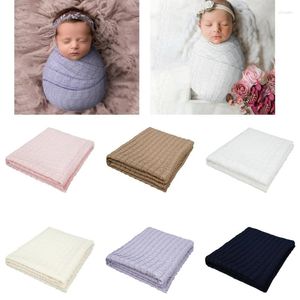 Filtar född POGRAFI Filt Baby Sticked Swaddling Po Bakgrund Studio Fotografia Bakgrundskorgar Rekvisita