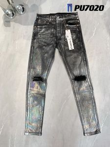 Jeans da donna Viola Marca da uomo Distressed Slim Fit Streetwear Lavato Distrutto Make Old Hole Strappato Denim Pantaloni lunghi 231031