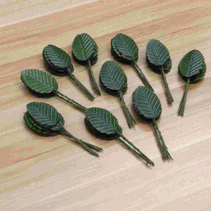 Decorative Flowers Leaves Artificial Rose Fake Faux Flower Stems Green Palm Decor Leaf Arrangement Single Crafts Stem Wedding Tropical