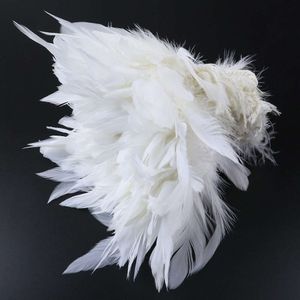 White Natural Rooster Saddle Plumes 4-6 Inch Chicken Hackle Feathers 1000pcs/lot for DIY Jewelry Dreamcather Earring Decoration