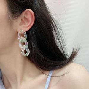 Stud Earrings Selling Fashion Creative Colorful Symphony Resin Acrylic Chain Jewelry For Women